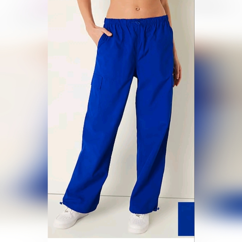 NWT Victoria secret pink Vibrant Blue Parachute Pants